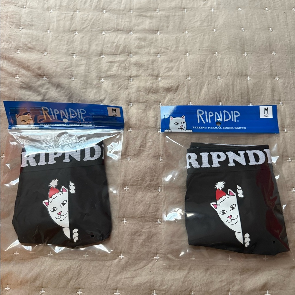 RIPNDIP Black Boxer Briefs with Cat Design